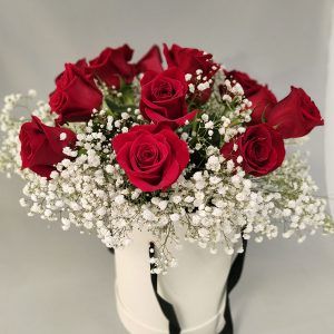 Caja de rosas naturales